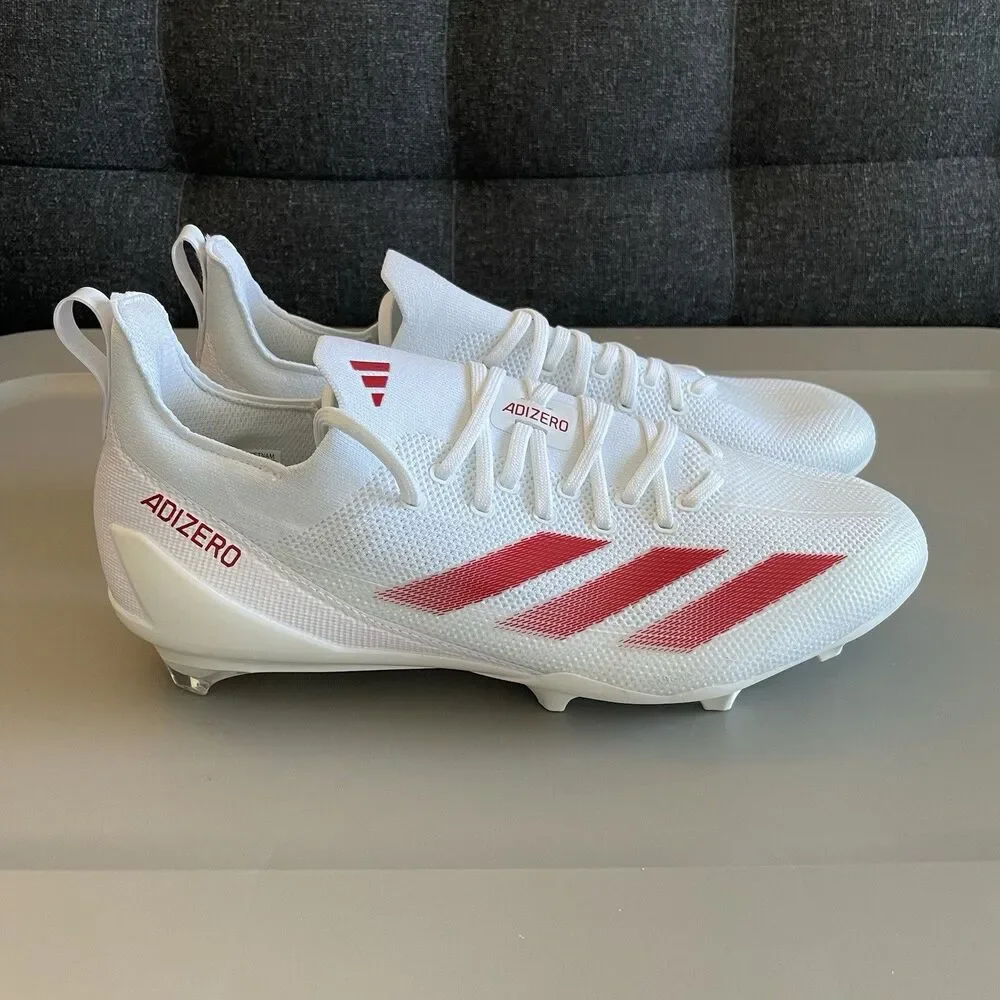 Adidas ADIZERO ELECTRIC+ FOOTBALL CLEATS White / Red IH0539 Men’s Size 12